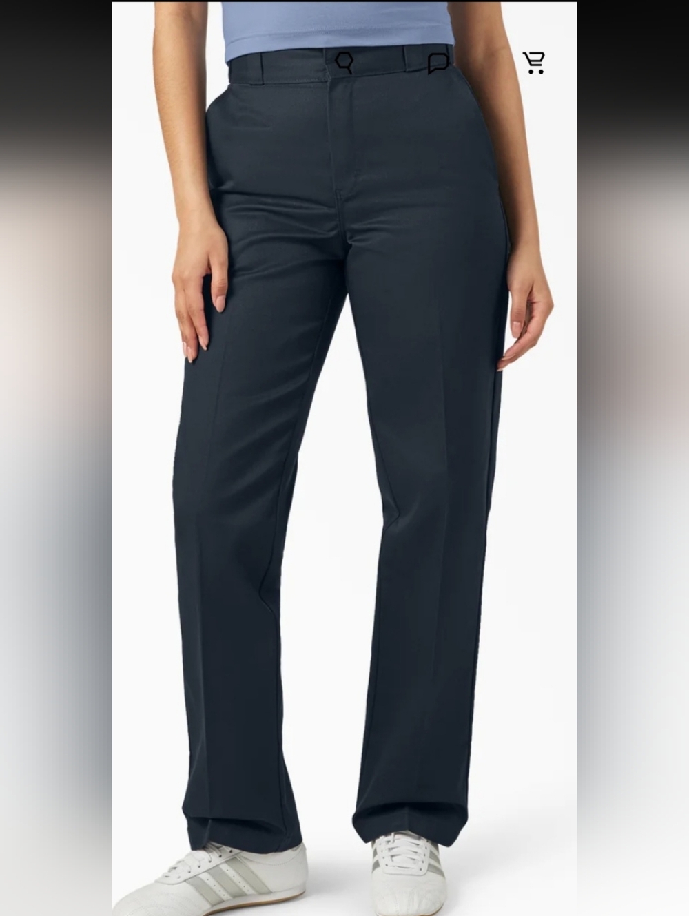 Blue  Straight Leg Work Pants